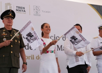 SHEINBAUM DA BANDERAZO A OBRAS DEL TREN MAYA DE CARGA EN PROGRESO