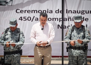 INAUGURA EL PRESIDENTE JAVIER LAMARQUE, INSTALACIONES DE LA 450 COMPAÑÍA DE LA GUARDIA NACIONAL EN CAJEME