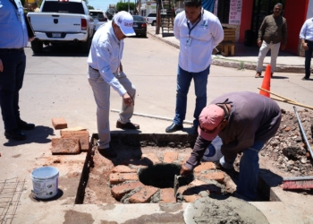 REALIZA JAVIER LAMARQUE SUPERVISIÓN EN DIVERSAS CALLES DE CAJEME