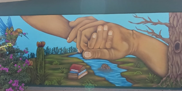 INAUGURAN EN CAJEME MURAL COMUNITARIO EN LA SECUNDARIA TÉCNICA #70