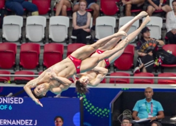 OSMAR OLVERA Y JUAN CELAYA, PLATA EN TRAMPOLÍN SINCRONIZADO DEL MUNDIAL DE SINGAPUR 2025
