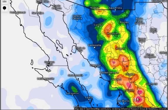 GOBIERNO DE SONORA INFORMA QUE EL FIN DE SEMANA PODRÍAN PRESENTARSE LLUVIAS EN LA ENTIDAD