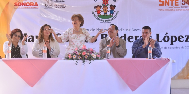 DEVELAN PLACA Y ASIGNAN NOMBRE AL JARDÍN DE NIÑOS «MARÍA SANTOS BALDERAS LÓPEZ» EN LA COLONIA ESPERANZA TIZNADO