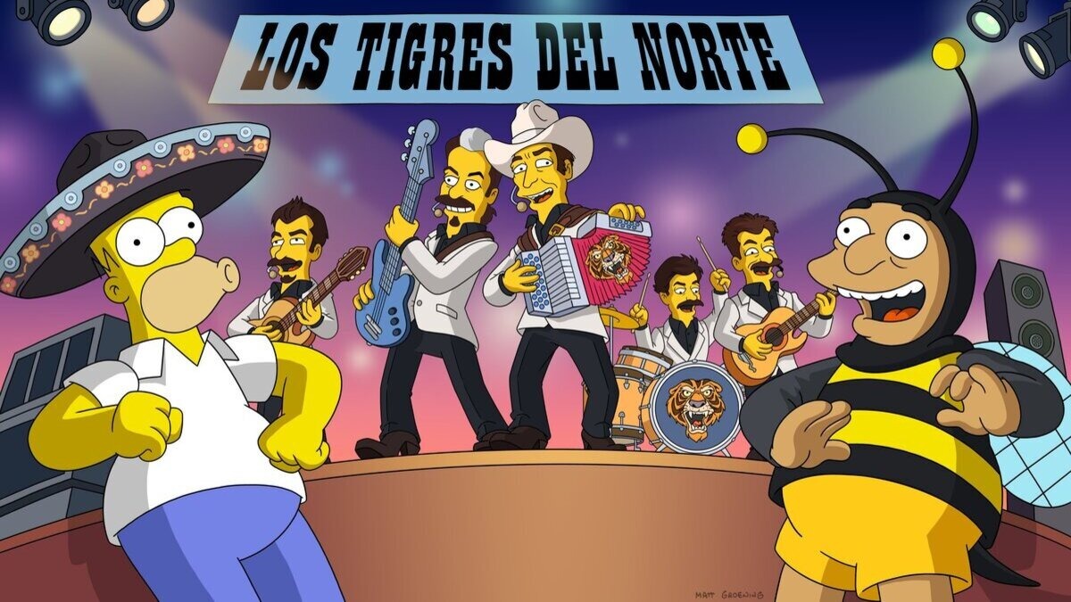 LOS TIGRES DEL NORTE LLEGA A SPRINGFIELD CANTAN CORRIDO EN ‘LOS SIMPSON’