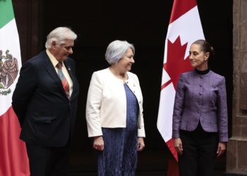 SHEINBAUM RECIBE EN PALACIO NACIONAL A LA GOBERNADORA GENERAL DE CANADÁ, MARY SIMON