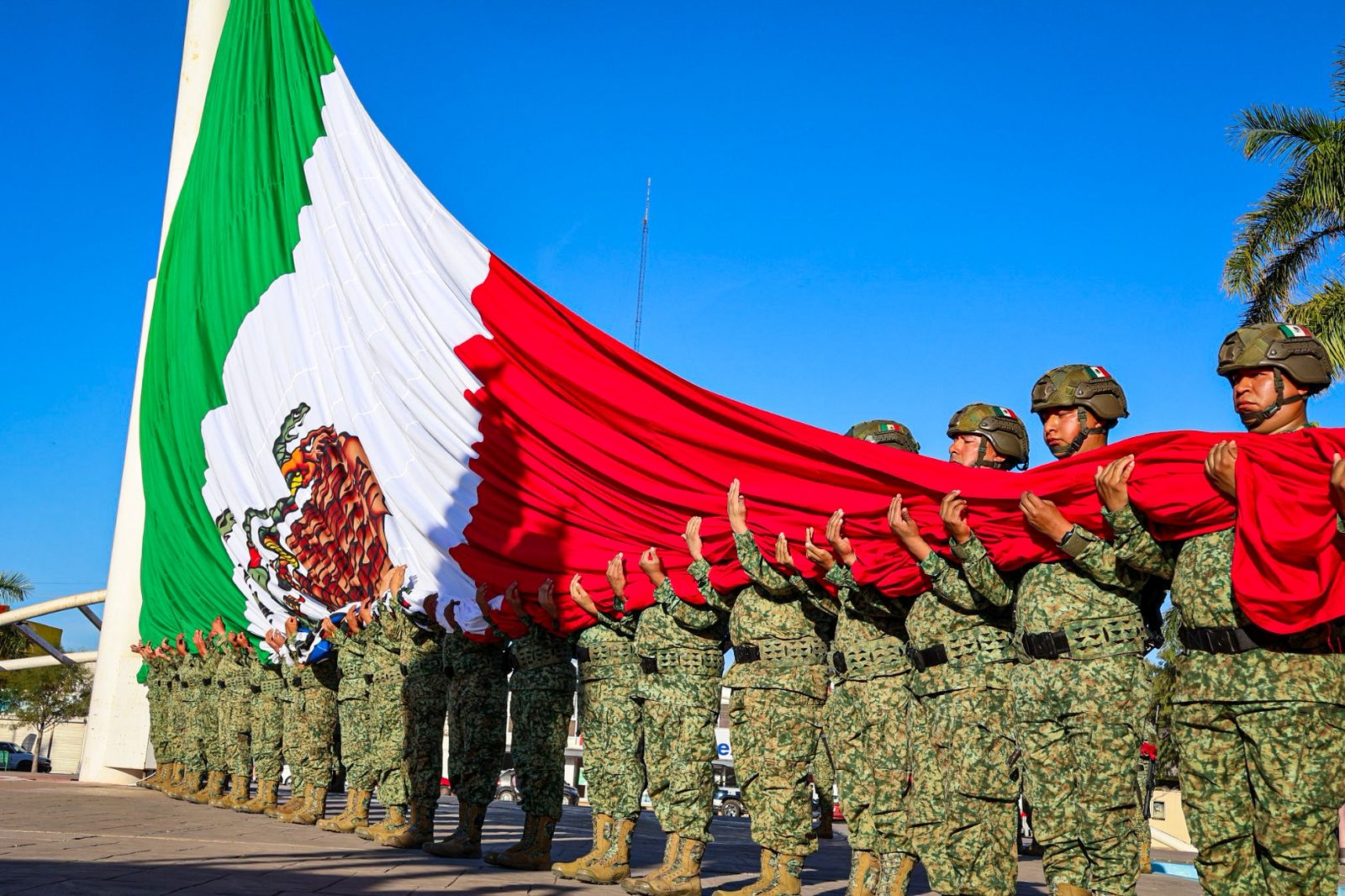 PRESIDE JAVIER LAMARQUE DESFILE CÍVICO-MILITAR POR EL DÍA DE LA BANDERA
