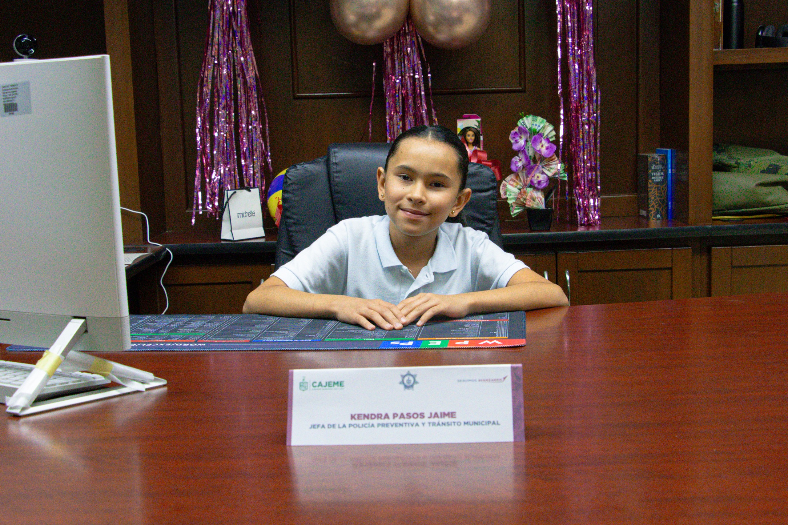 NIÑA KENDRA PASOS JAIME ASUME CARGO DE SECRETARIA DE SEGURIDAD PÚBLICA MUNICIPAL POR UN DÍA TRAS CABILDO INFANTIL 2026