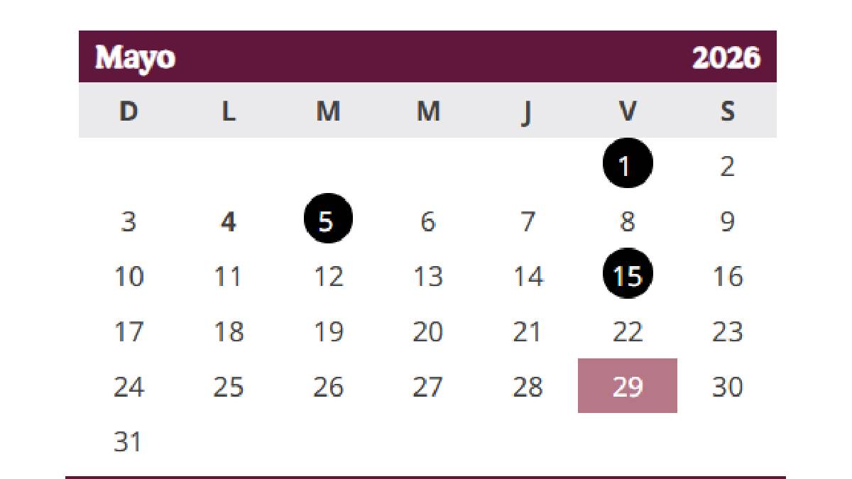 LA SEP CONFIRMA TRES PUENTES EN MAYO