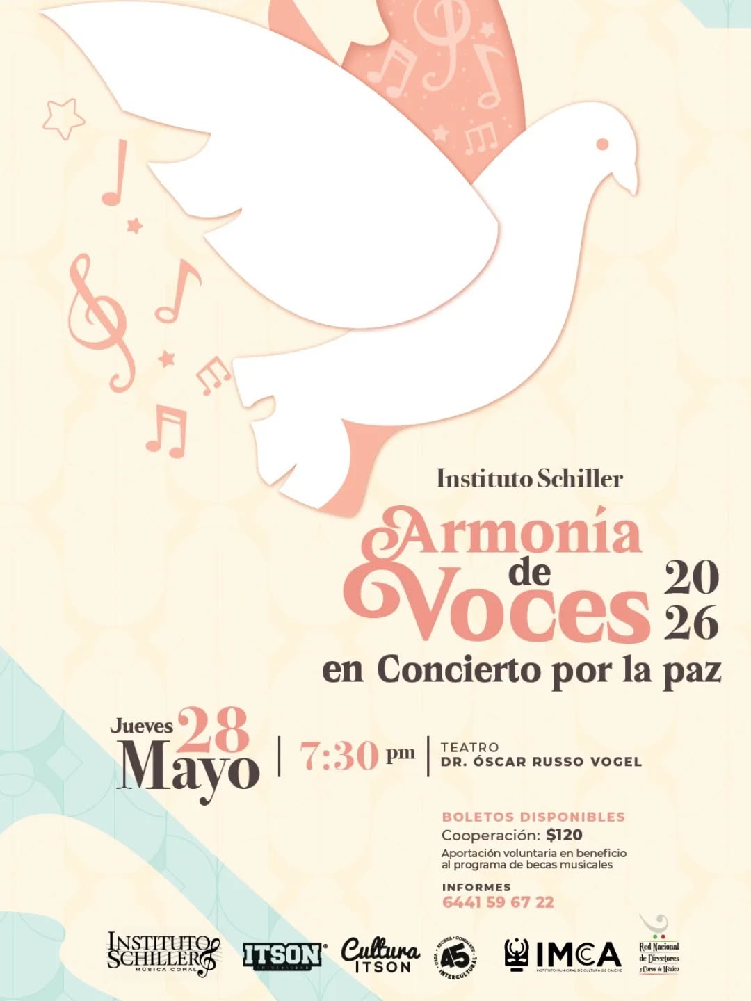 INVITAN IMCCA E INSTITUTO SCHILLER AL CONCIERTO ‘ARMONÍA DE VOCES EN CONCIERTO POR LA PAZ’