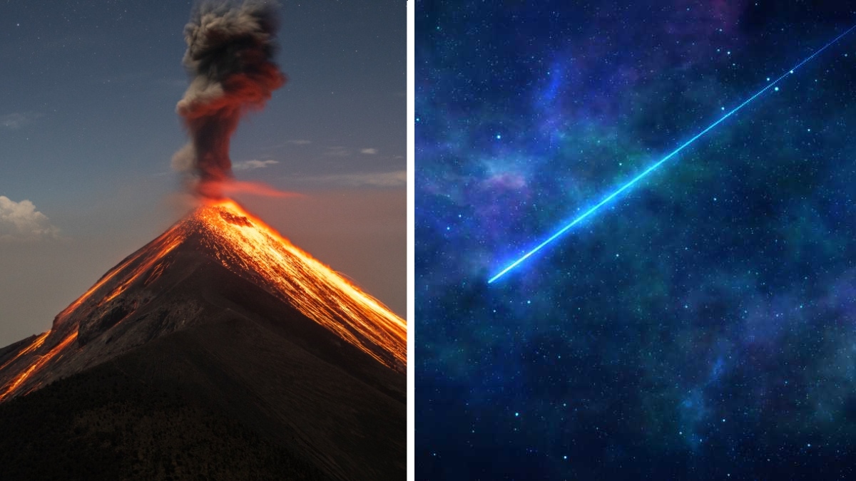 CÁMARA CAPTA OBJETO INCANDESCENTE CAYENDO JUNTO A VOLCÁN EN FILIPINAS